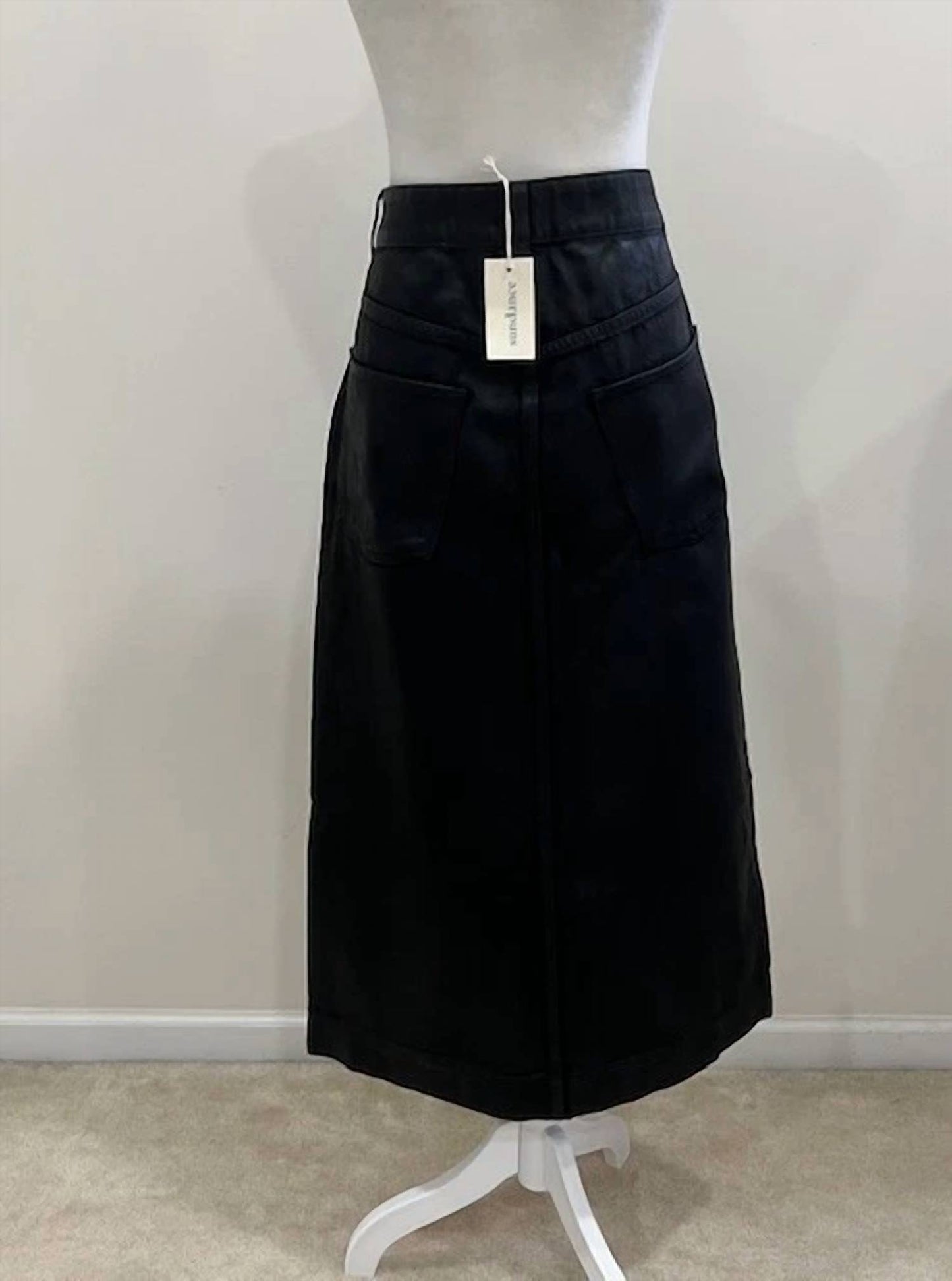 Stetten Coated Denim Midi Skirt