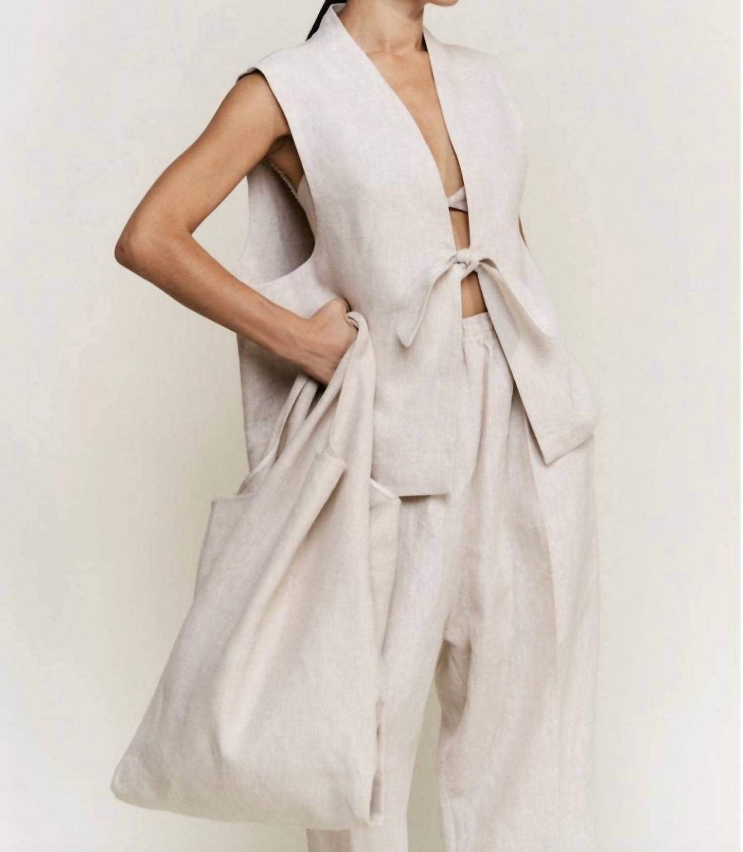 Linen Shopper Carryall Tote