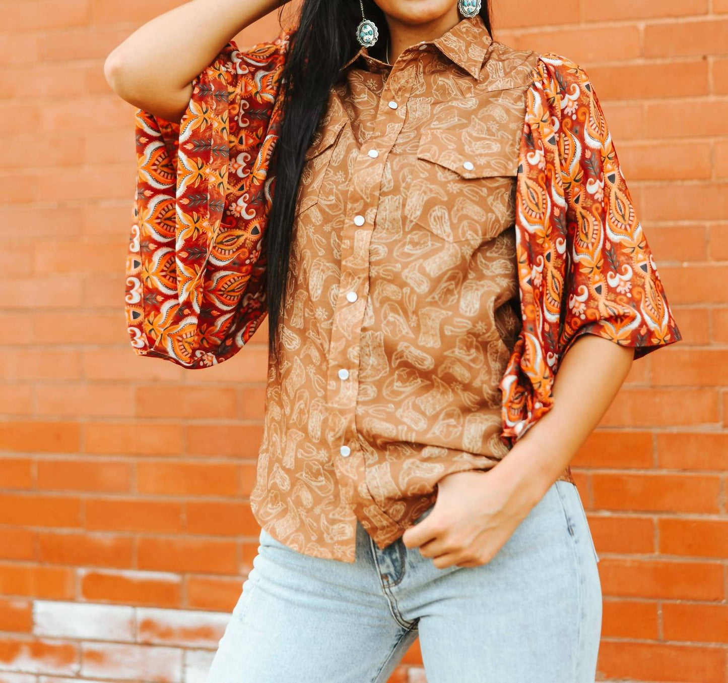 Western Abstract Blouse