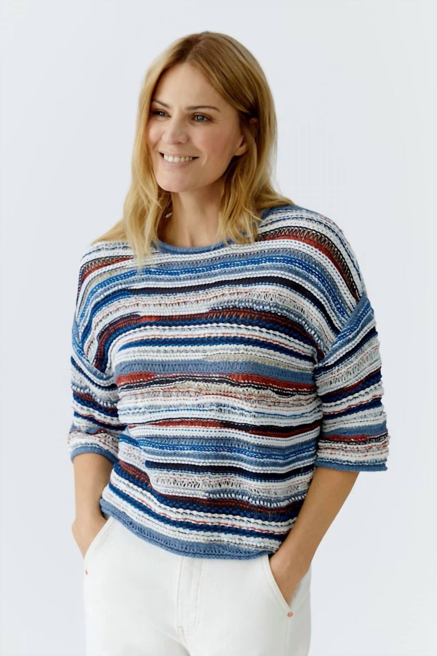 Yarn Mix Stripes Pullover
