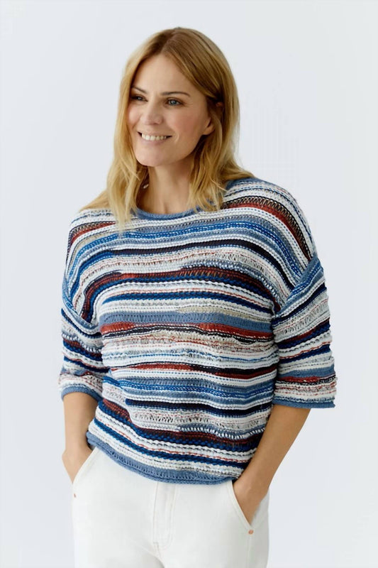 Yarn Mix Stripes Pullover