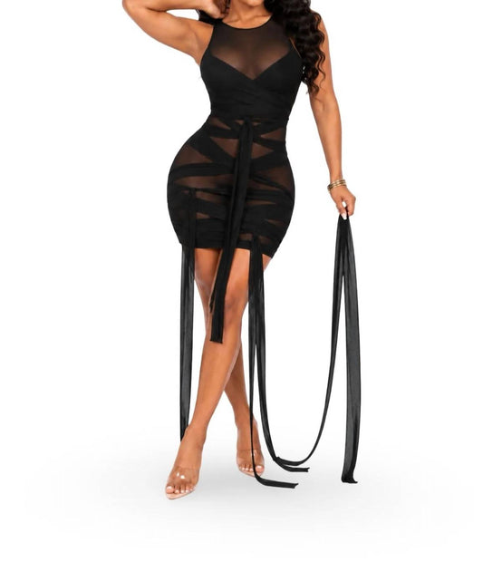Make A Wish - Sleeveless Sheer Self Tie Cover Up Dress
