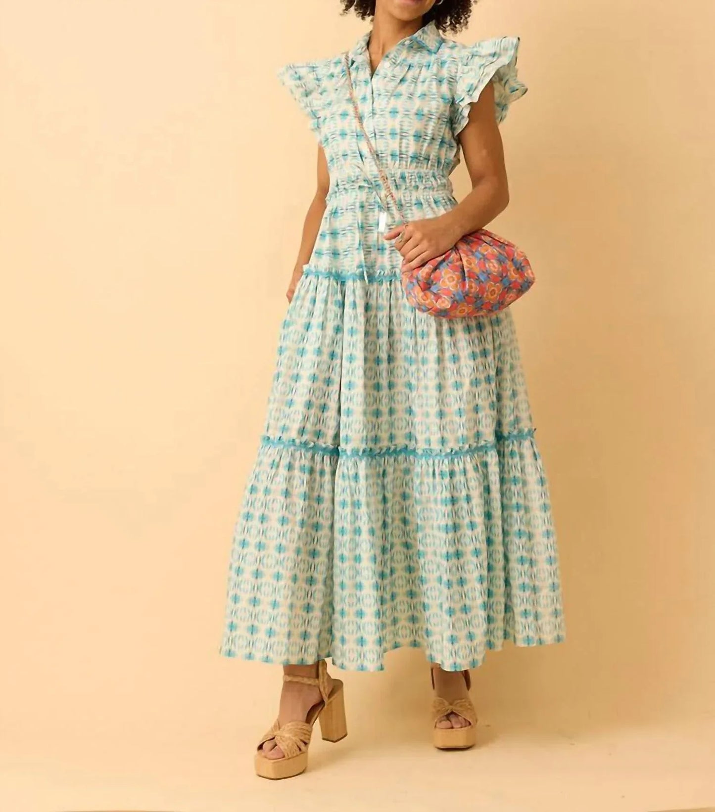 BROOKS AVENUE - Flutter Sleeve Maxi Dress - Rack Hunt