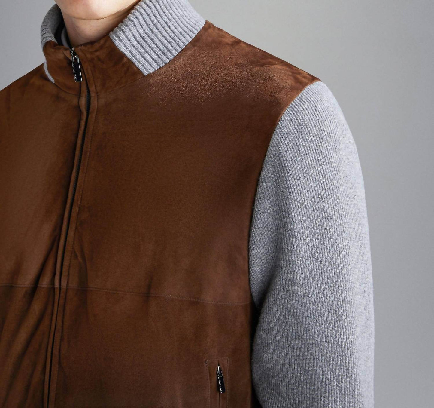 Paul & Shark - Riviera Re-wool Full Zip Sweater With Aqualeather Body - Rack Hunt -