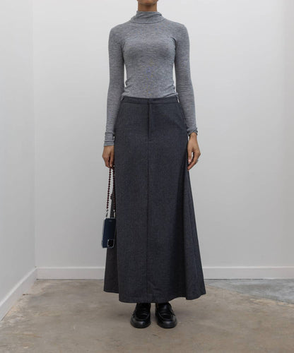 Herringbone Tailored Maxi Skirt