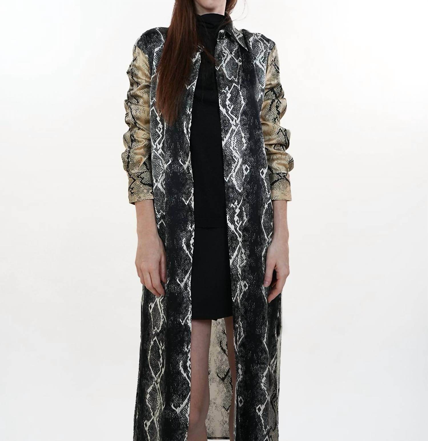 Liviana Conti - Snakeskin Print Shirt Dress - Rack Hunt -