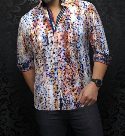 Tongas Abstract Print Long Sleeve Button-up Shirt