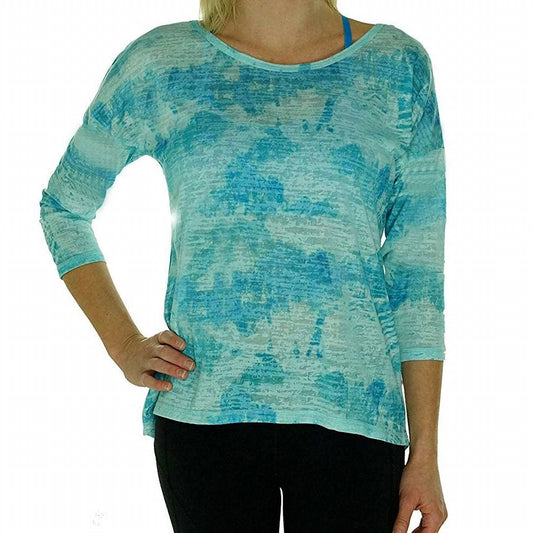 Three Quarter Sleeve Burnout Cutout Back Tee