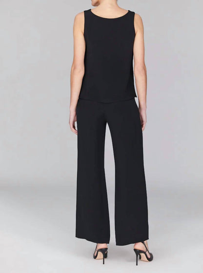 Silk Essential Wide Leg Pant With Flat Front & Back Elastic