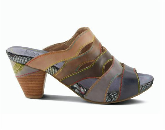 Women's Pita Leather Stacked Heel Sandal