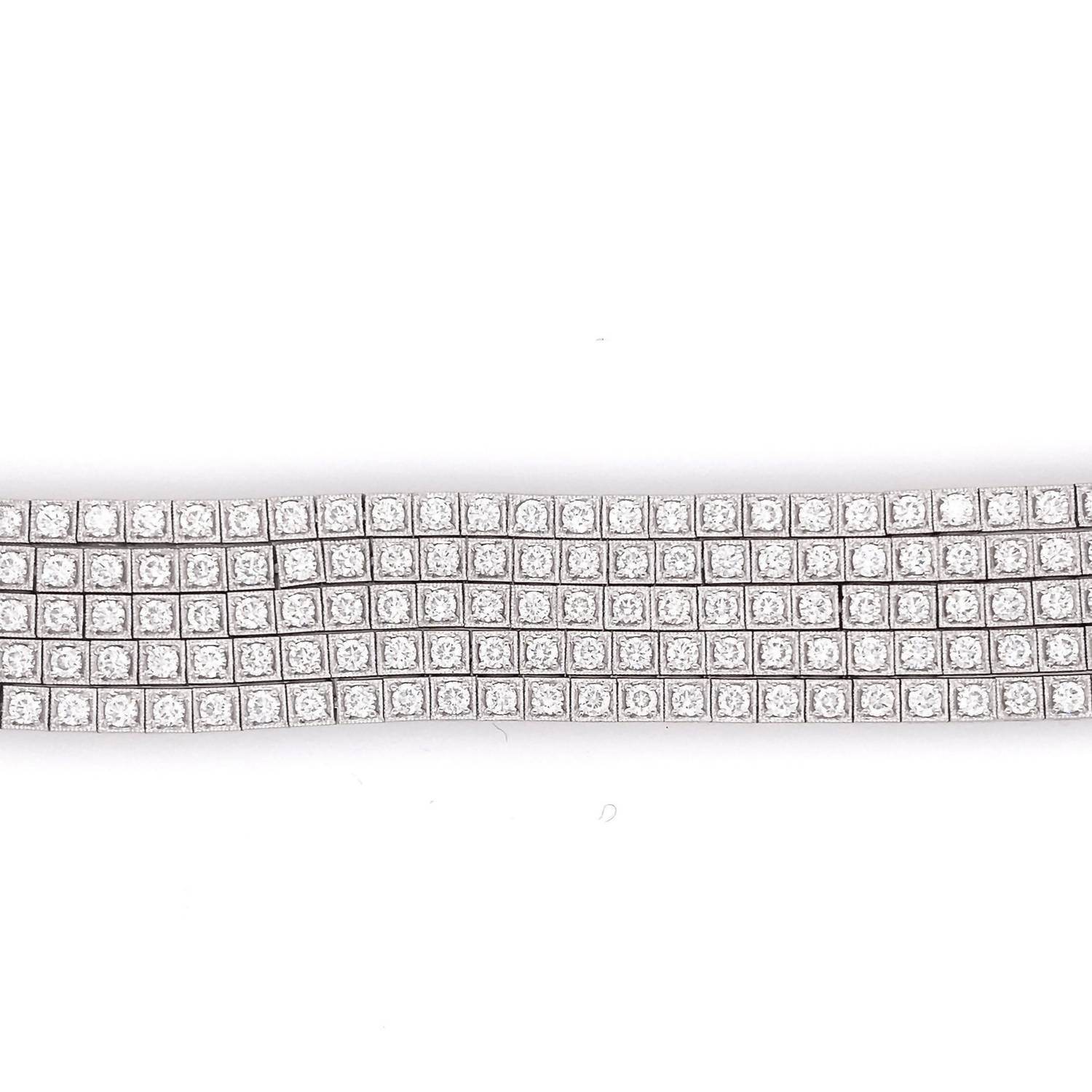 Gregg Ruth - Women's Five Row Tennis Diamond Bracelet - Rack Hunt -