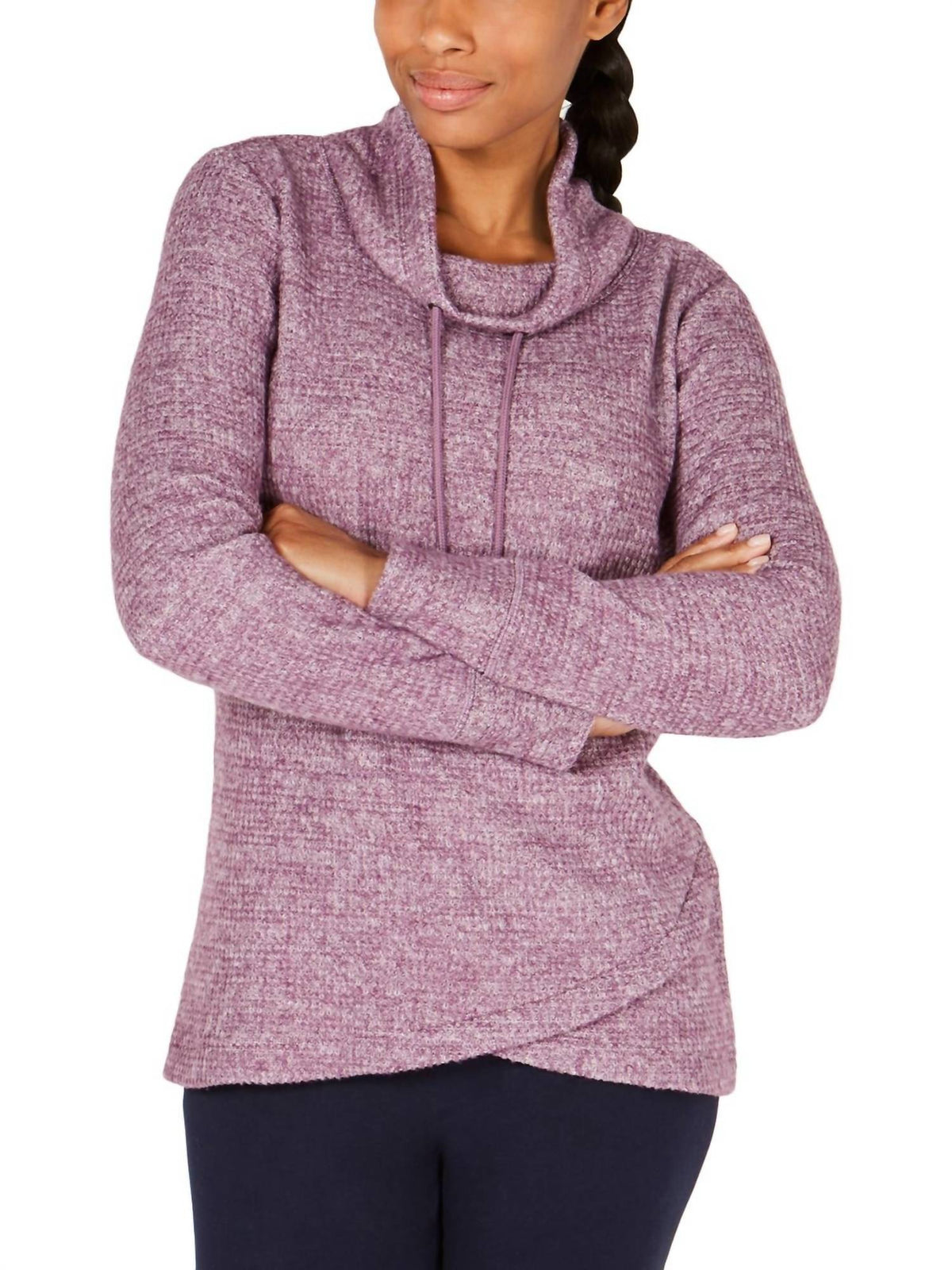 Activewear Cowl Neck Tulip Hem Top