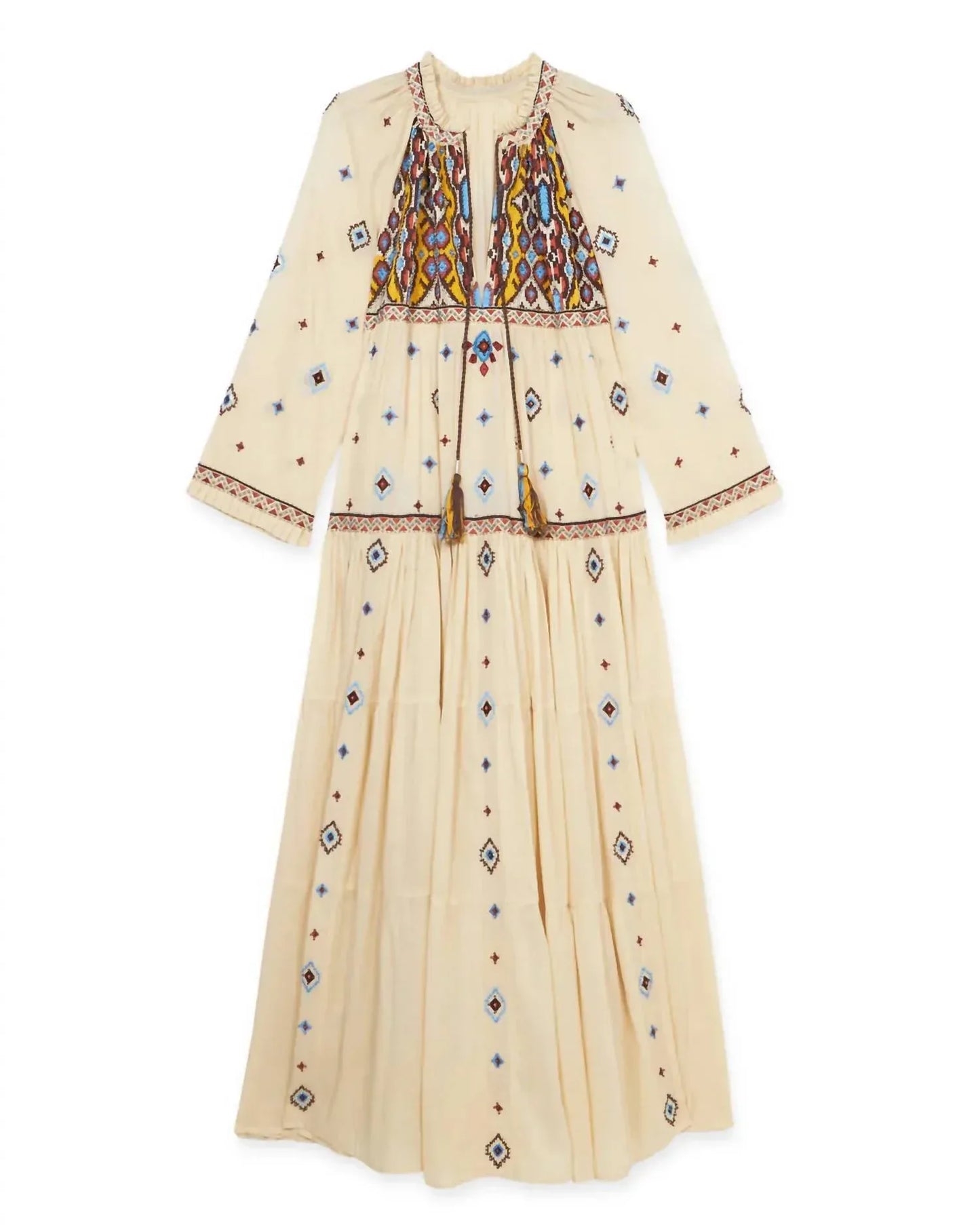 Fortela - Wide Caftan With Embroidered Bib - Rack Hunt