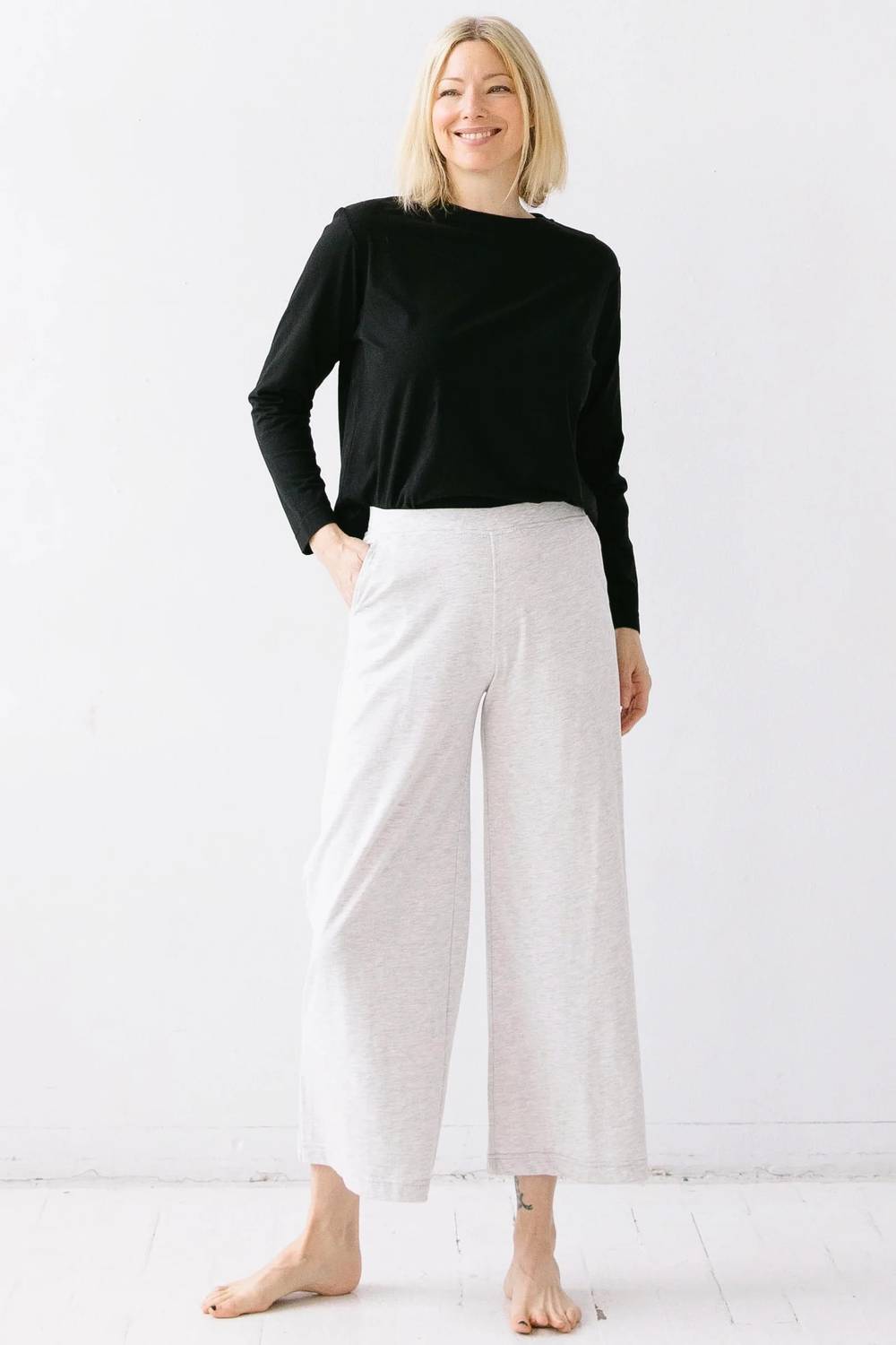Brushed Pima Cotton Long Sleeve Tee