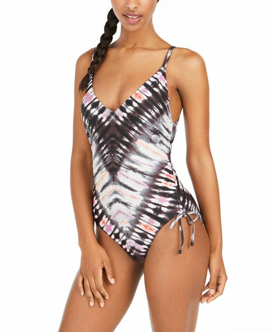 Tie Dyed Low Back One Piece Swimsuit