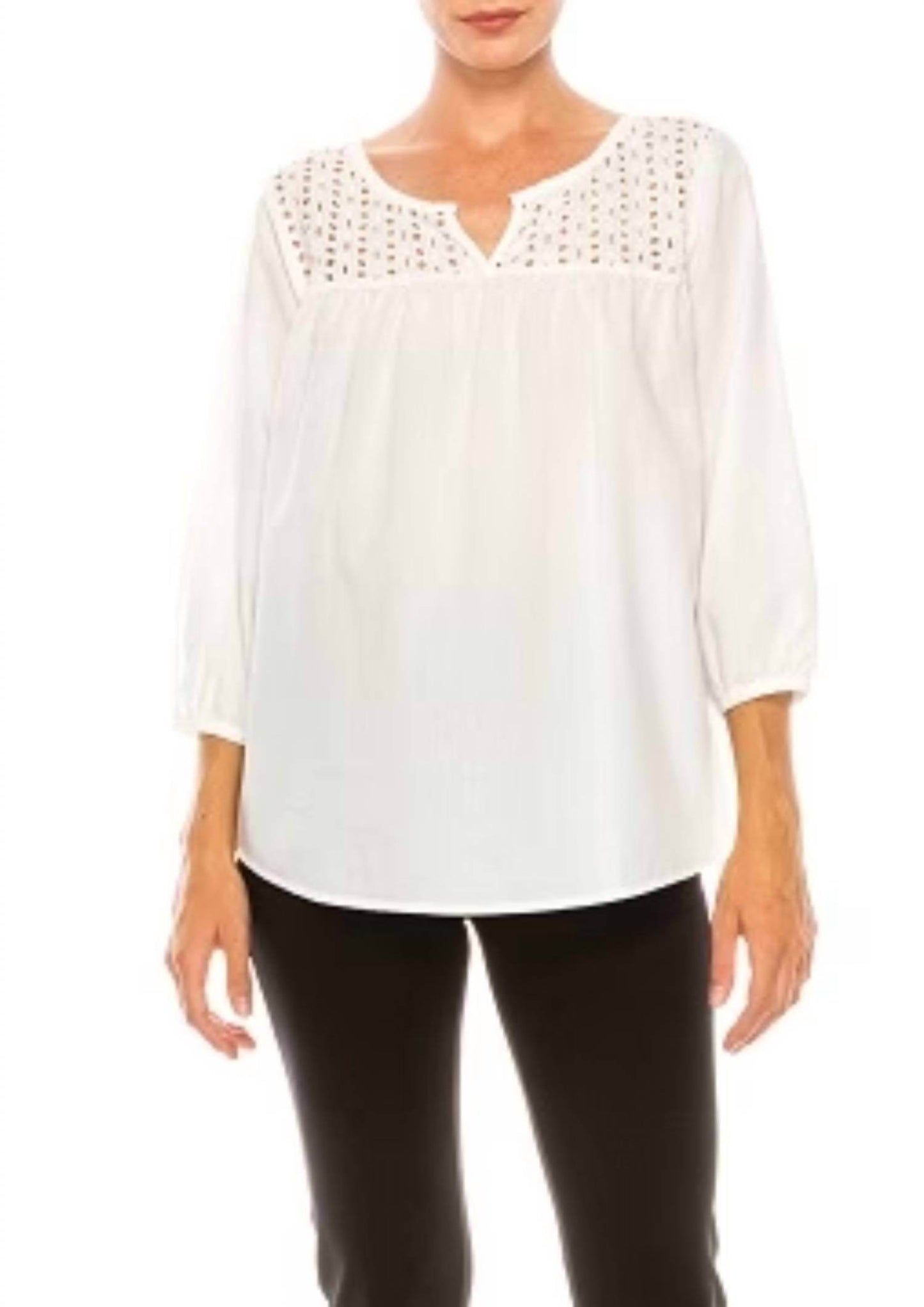 Grand & Greene - Eyelet Split Neck Swing Top - Rack Hunt -