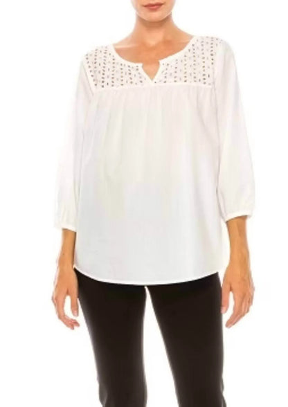 Grand & Greene - Eyelet Split Neck Swing Top - Rack Hunt