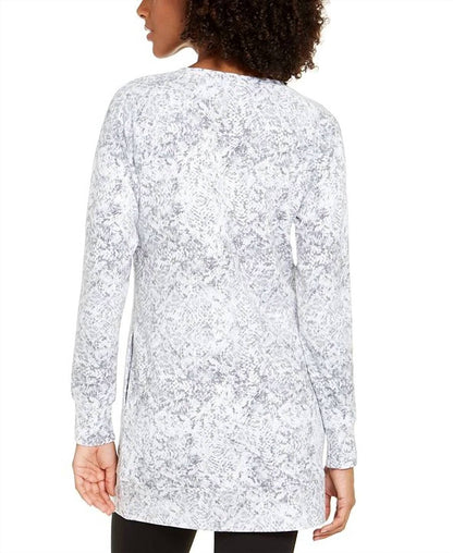 Activewear Snake Print Cowl Neck Tunic
