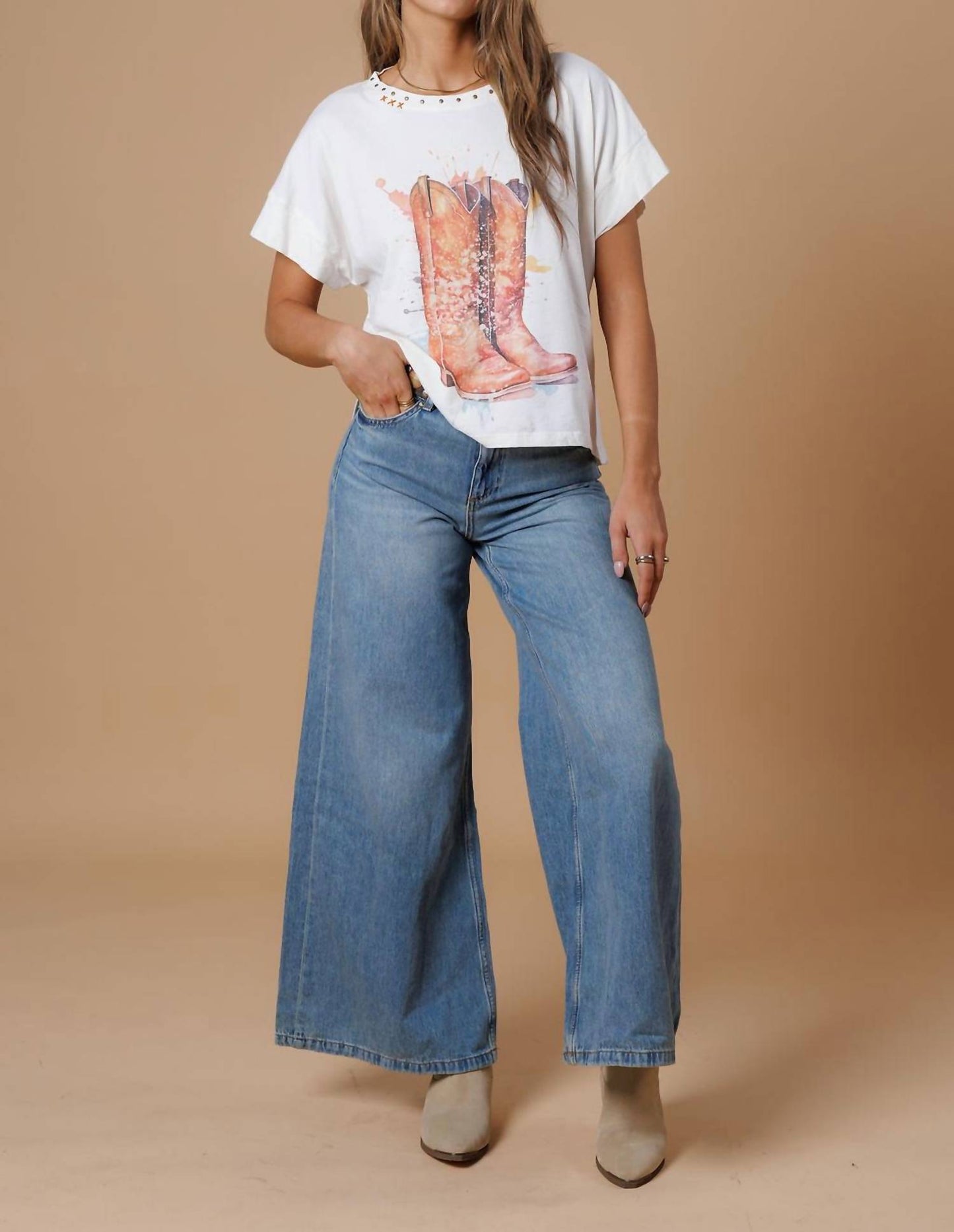 Splatter Boots Hi-Lo Tee