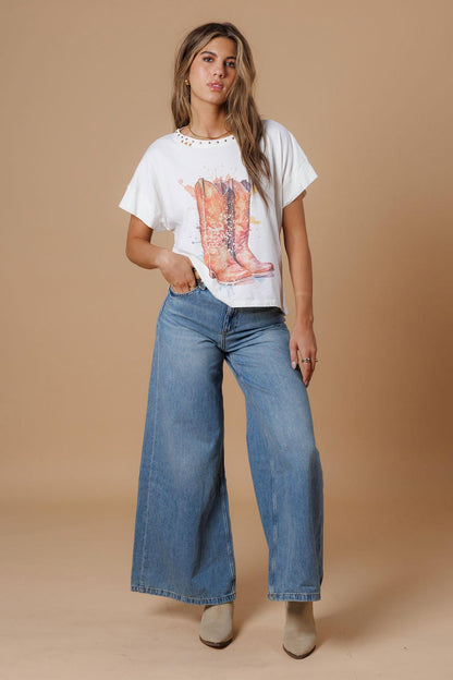 Splatter Boots Hi-Lo Tee