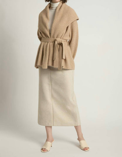 Shawl Collar Belt Cardigan