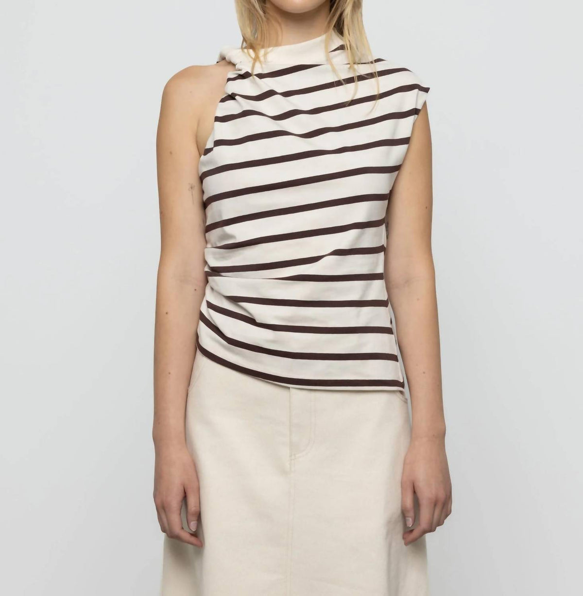 Women's Asymmetric Stripe Tee