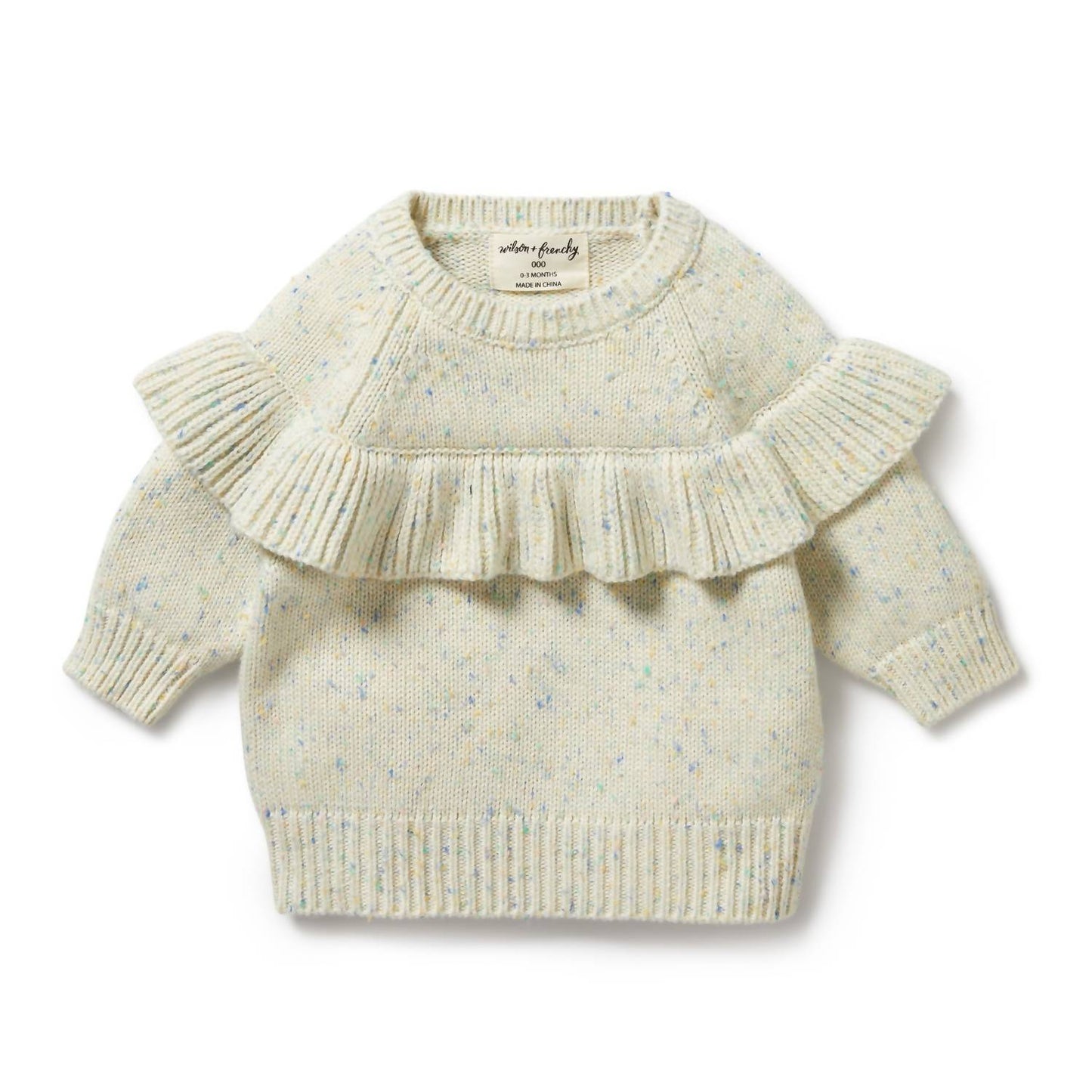 Kid's Knitted Ruffle Sweater