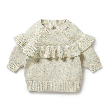 Kid's Knitted Ruffle Sweater