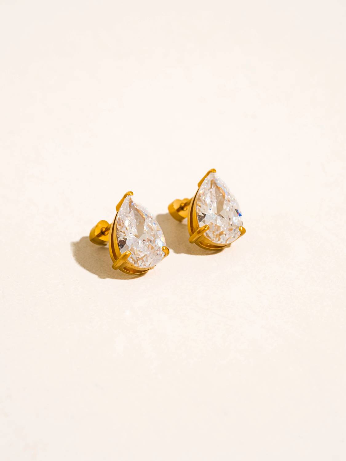The Camille Flat Back Teardrop Shape Earrings