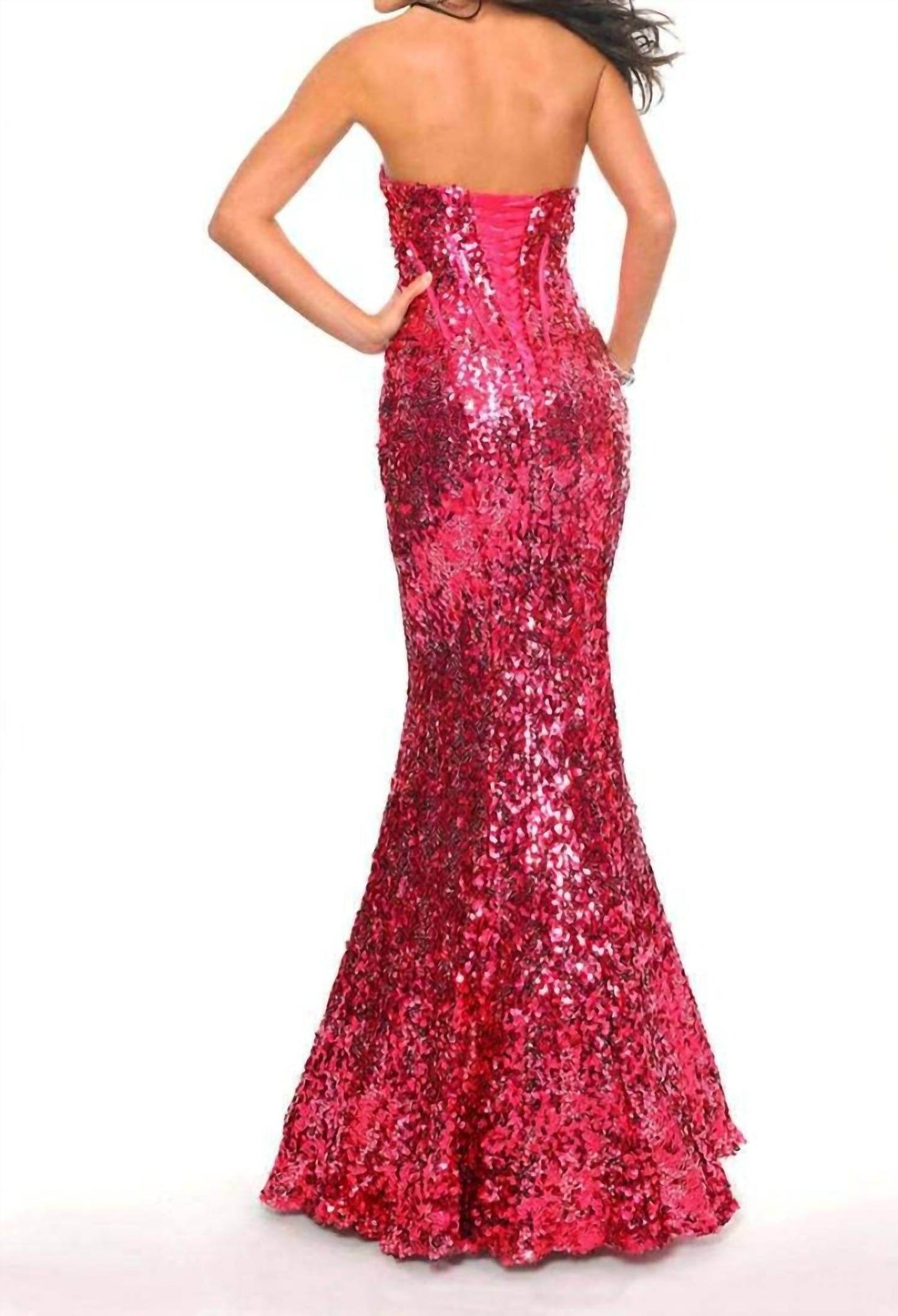 Precious Formals - Fully Sequined Corset Mermaid Gown - Rack Hunt -