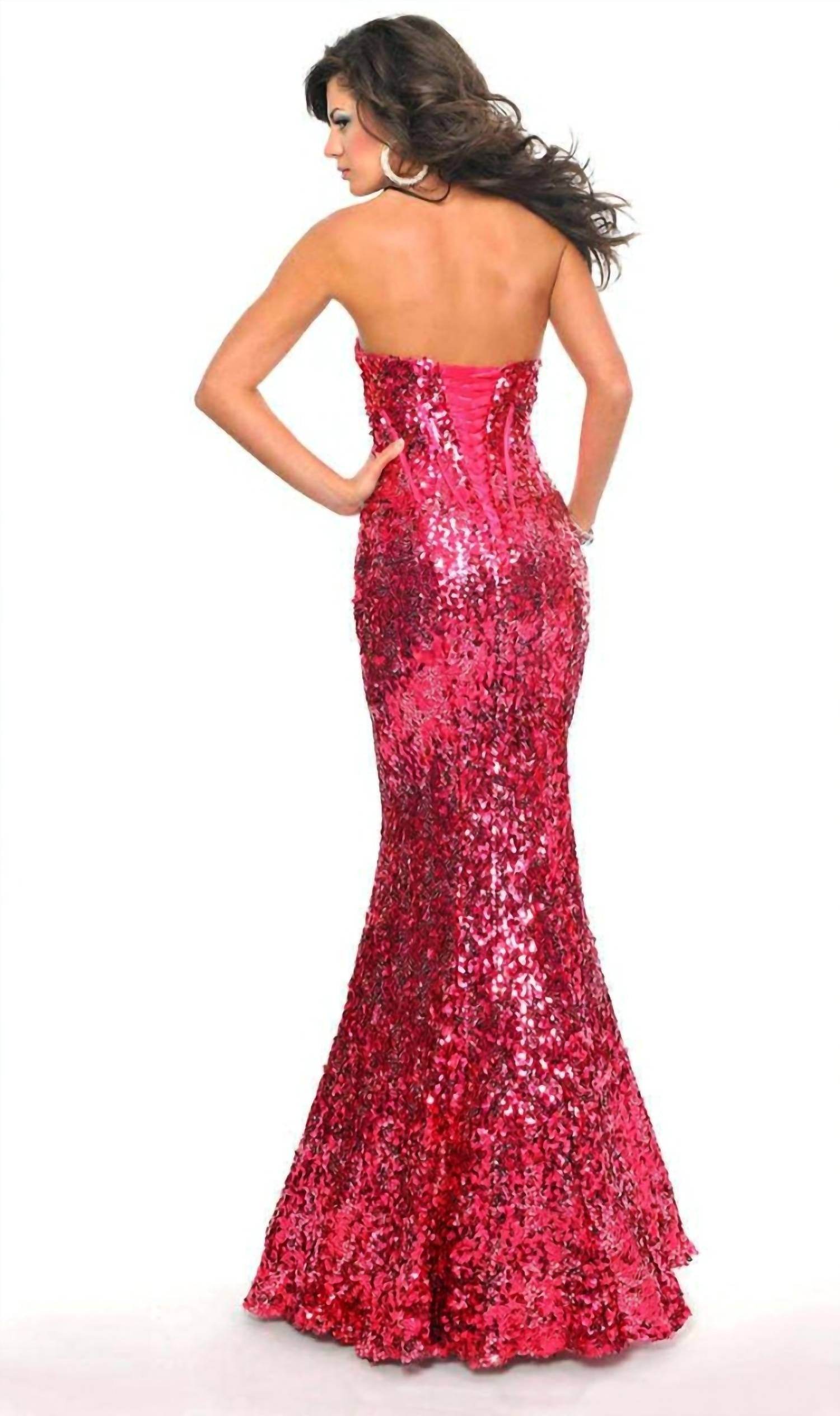 Precious Formals - Fully Sequined Corset Mermaid Gown - Rack Hunt -