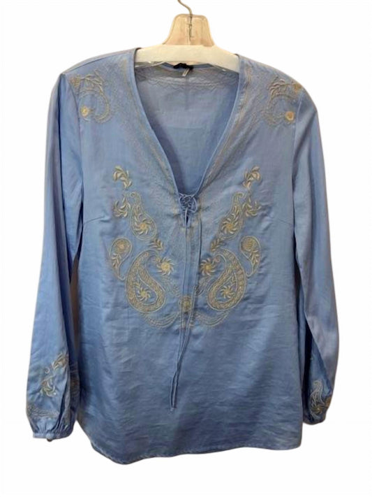 Women Embroidered Paisley Blouse