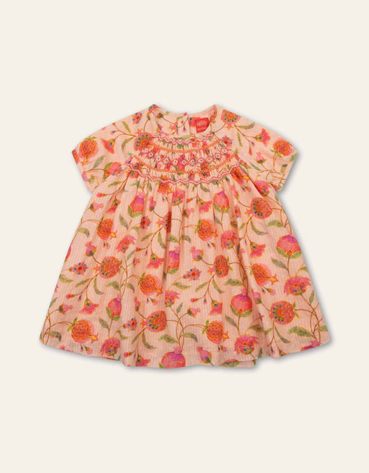 Girl's Dorissa Smocked Floral Dress