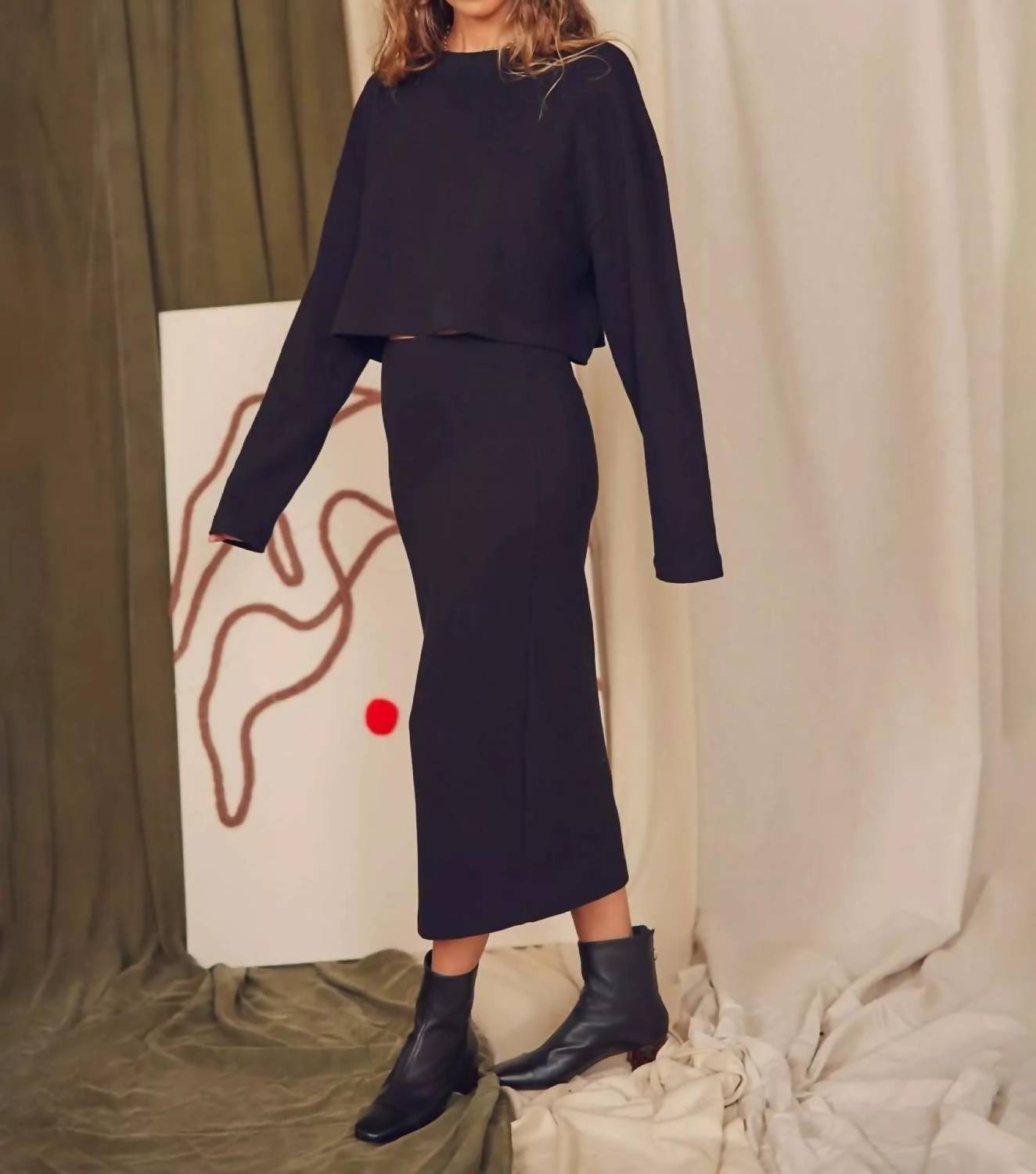 Organic Cotton Midi Skirt