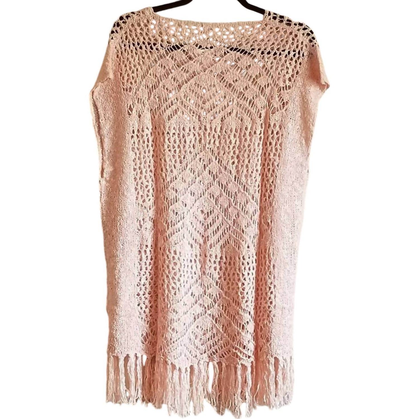 Oddy - Women's Crochet Open Knit Top with Fringe - Rack Hunt -