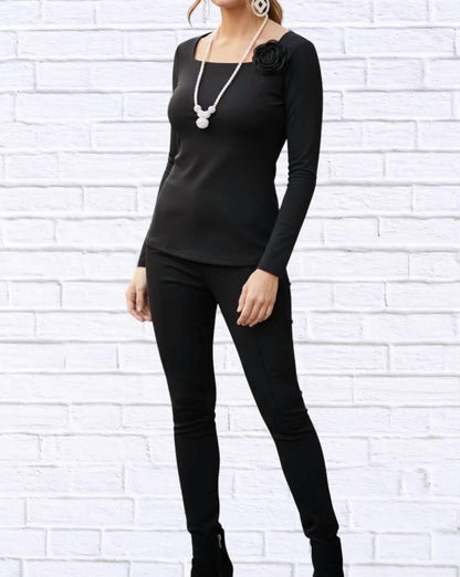 Elizabeth Square Neck Long Sleeve Top