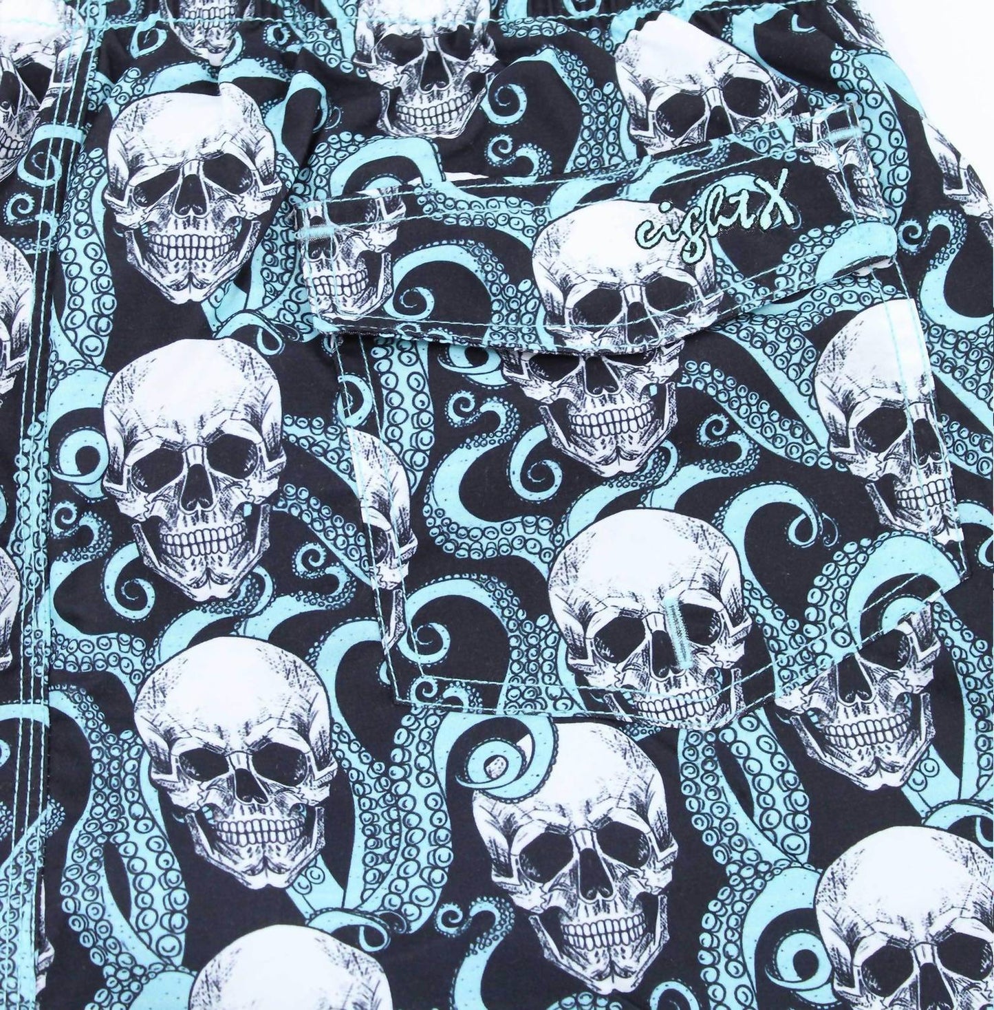 Kraken Skulls Print Swim Trunks