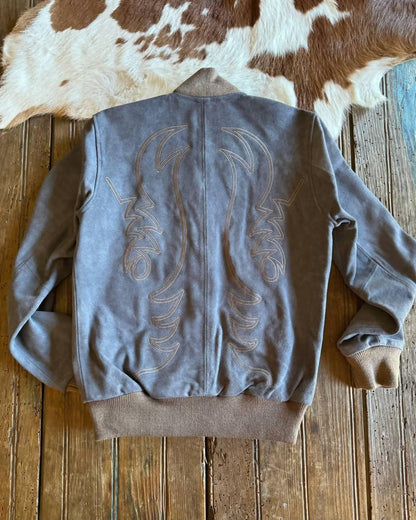 Western & Co. - Women's Jean Baby Embroidered Bomber Jacket - Rack Hunt
