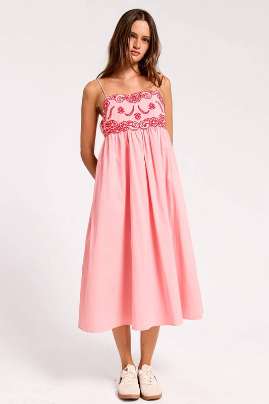 Worth The Wait Embroidered Midi Dress