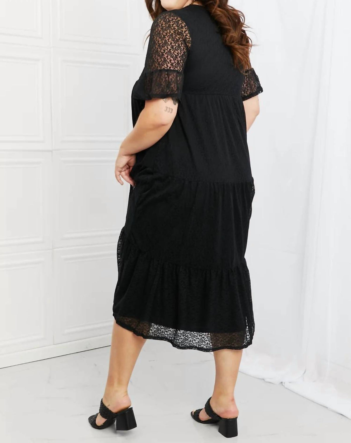 Lovely Lace Tiered Midi Dress