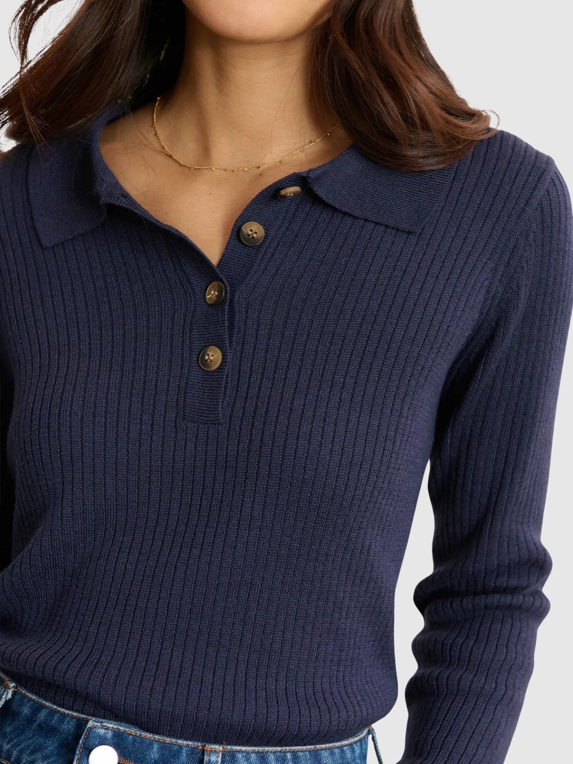 Garance Paris - Billie Knit Long Sleeve Polo - Rack Hunt