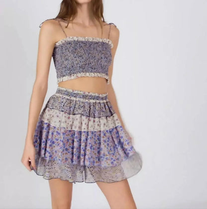 Maje - Floral Ruffle Tiered Cotton Mini Skirt - Rack Hunt