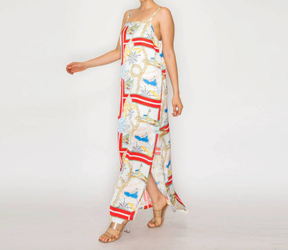 Atlantic Satin Scarf Midi Dress