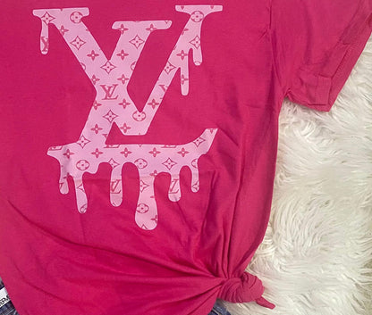 Women's Drip Monogram Graphic Tee Top