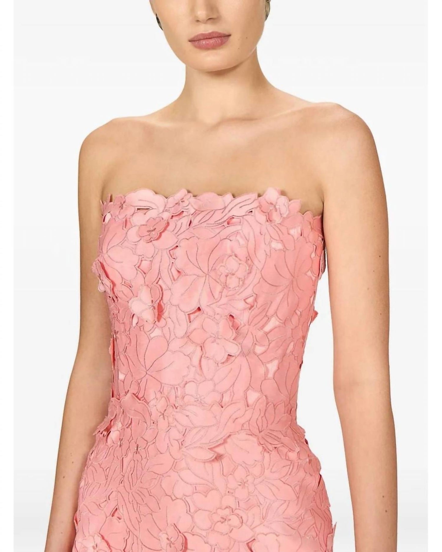Astelle Floral Cut Strapless Dress