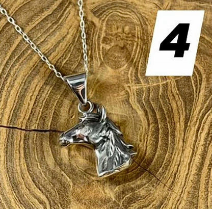 Women's Sterling Silver Horse Head Pendant Necklace