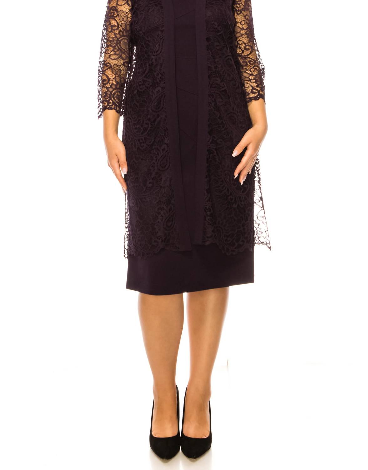 Milay 2-piece Lace & Beaded Jacket Dress