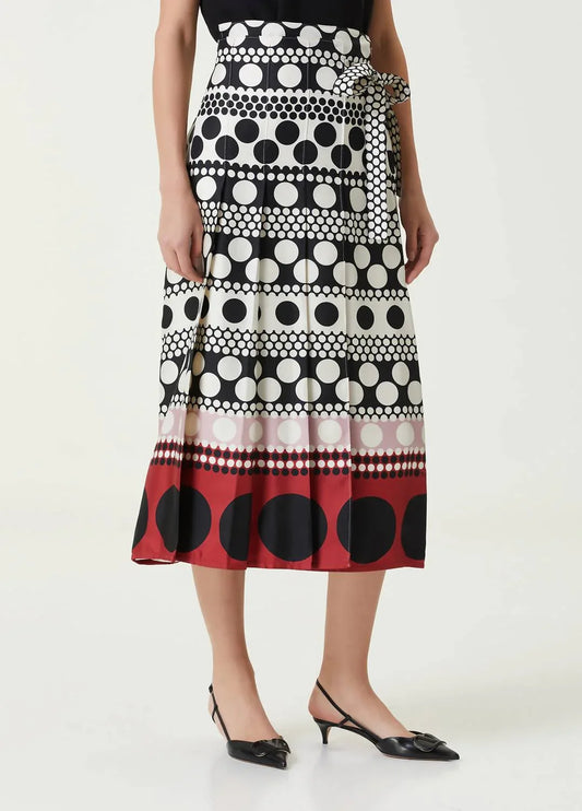 Valentino - Polka Dot Midi Silk Skirt - alternate view - Rack Hunt