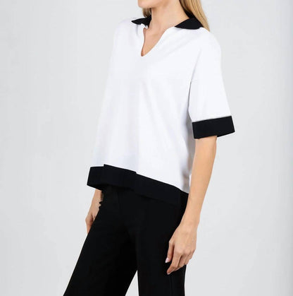 Split Neck Polo Sweater