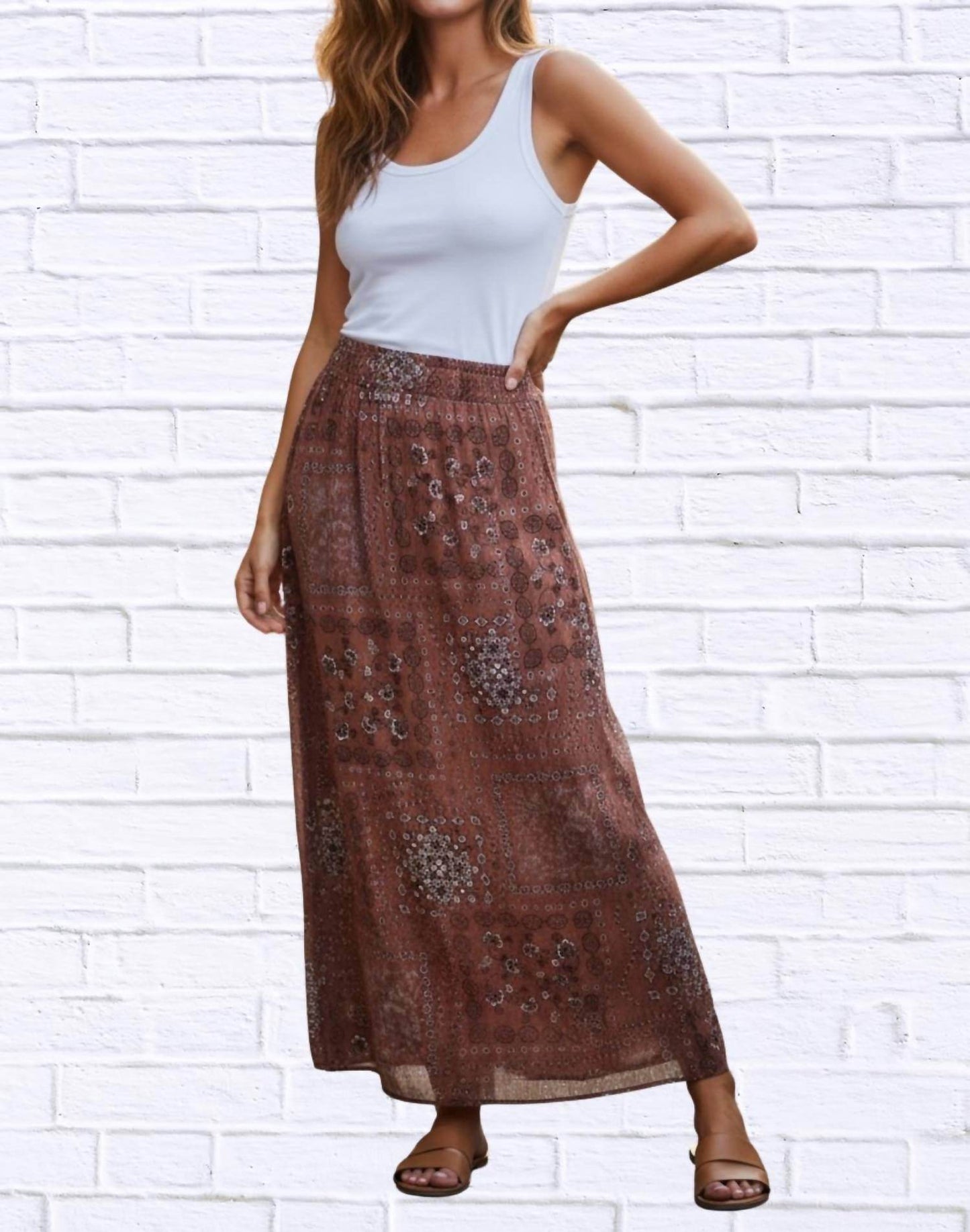 Diva USA - Boho Patchwork Printed Maxi Skirt - Rack Hunt -